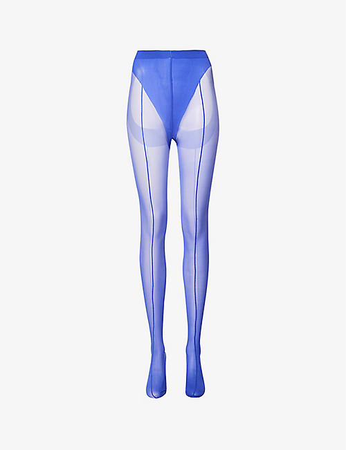 WOLFORD X MUGLER: Wolford x Mugler exposed-seam stretch-woven tights