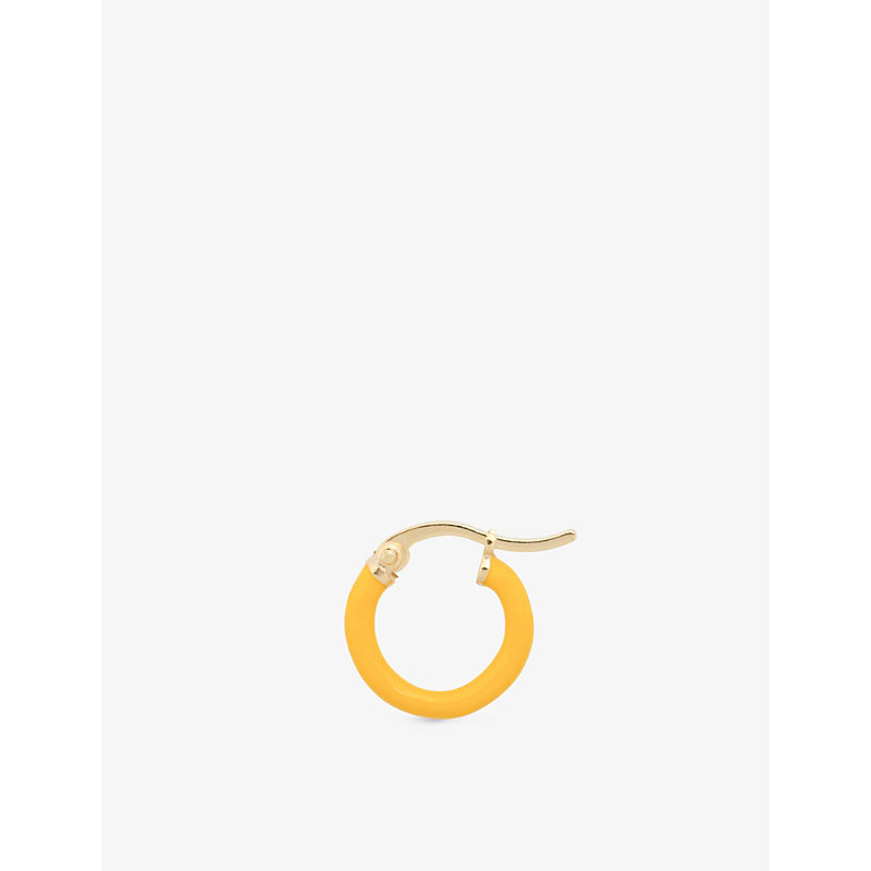 Anna + Nina Honey 14ct Yellow-gold Plated Sterling-silver And Enamel Hoop Earring