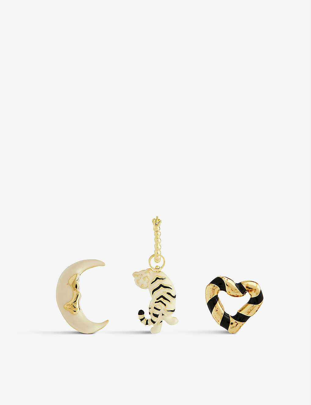 Anna + Nina Daring Adventure 14ct Yellow-gold Plated Sterling-silver Earrings Set In Goldplated