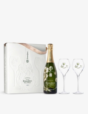 PERRIER JOUET: Belle Époque Brut champagne and set of 2 flute glasses 750ml