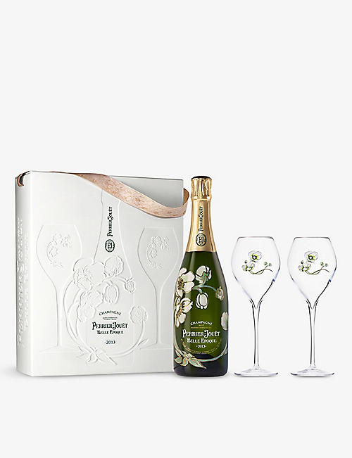 PERRIER JOUET：Belle Époque 干型香槟和 2 件玻璃杯 750 毫升