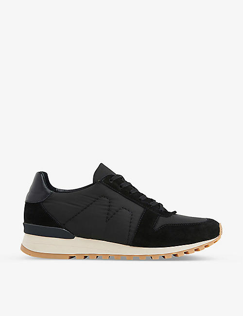 WHISTLES: Silas padded leather and nylon low-top trainers
