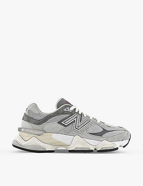 NEW BALANCE: 9060 leather, suede and mesh low-top trainers