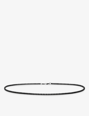 Hugo Mens Black Glass-stone Plated Stainless-steel Necklac