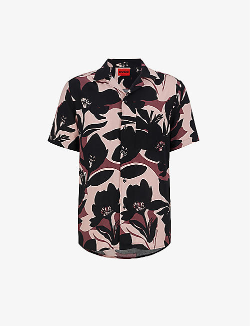 HUGO: Relaxed-fit floral-print woven shirt