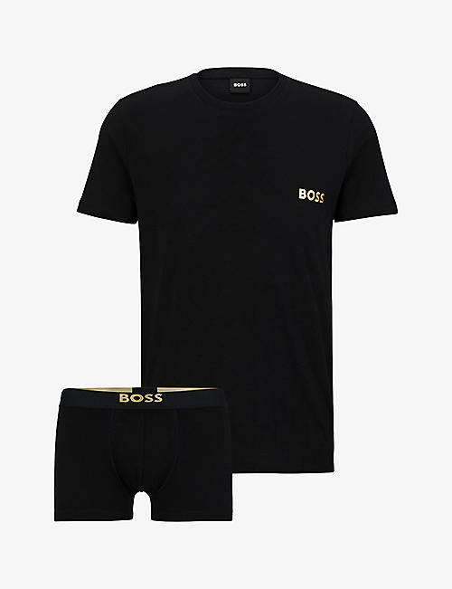 BOSS: Logo-print cotton-jersey underwear set