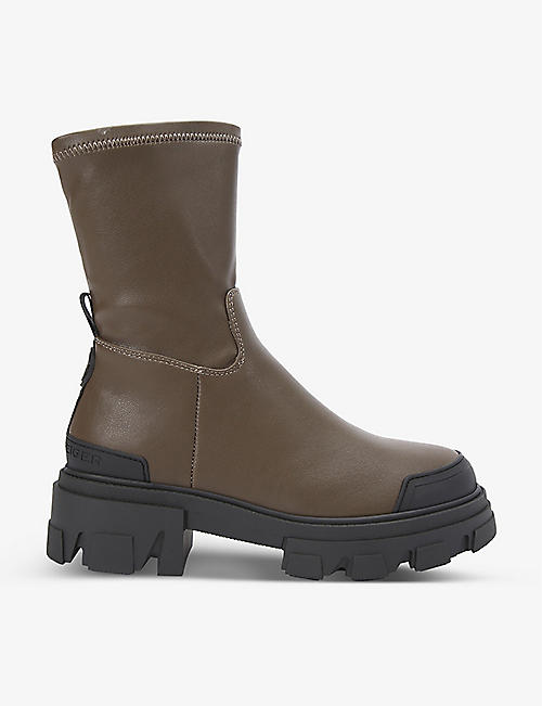 KG KURT GEIGER: Trekker faux leather high ankle boots