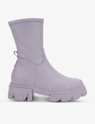 Kg Kurt Geiger Trekker Ankle-length Faux-leather Boots In Lilac