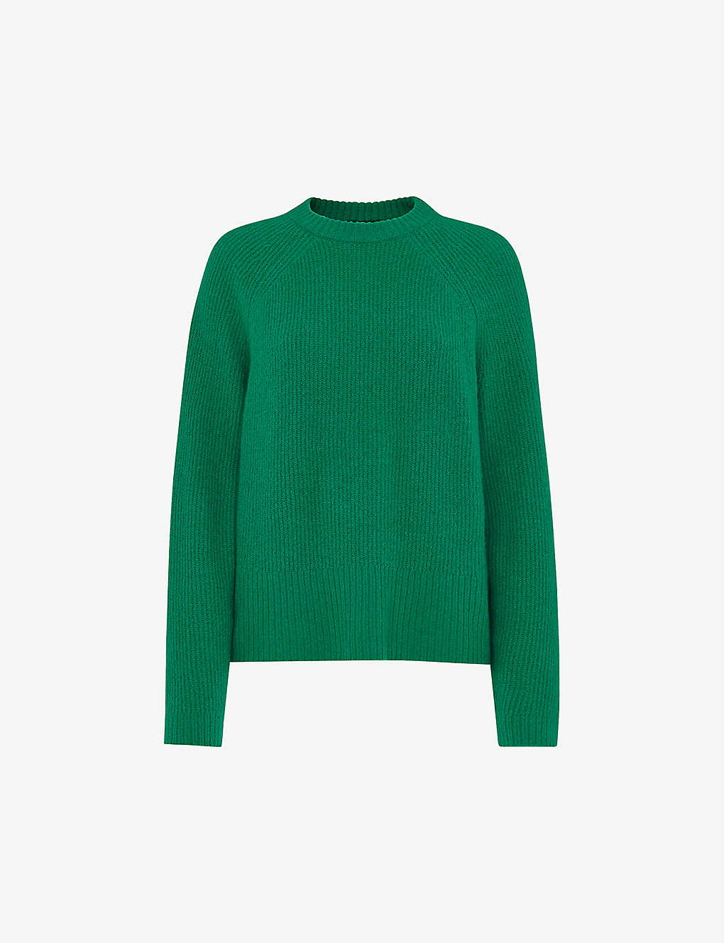Whistles Frankie Ribbed Stretch-knit Jumper In Green