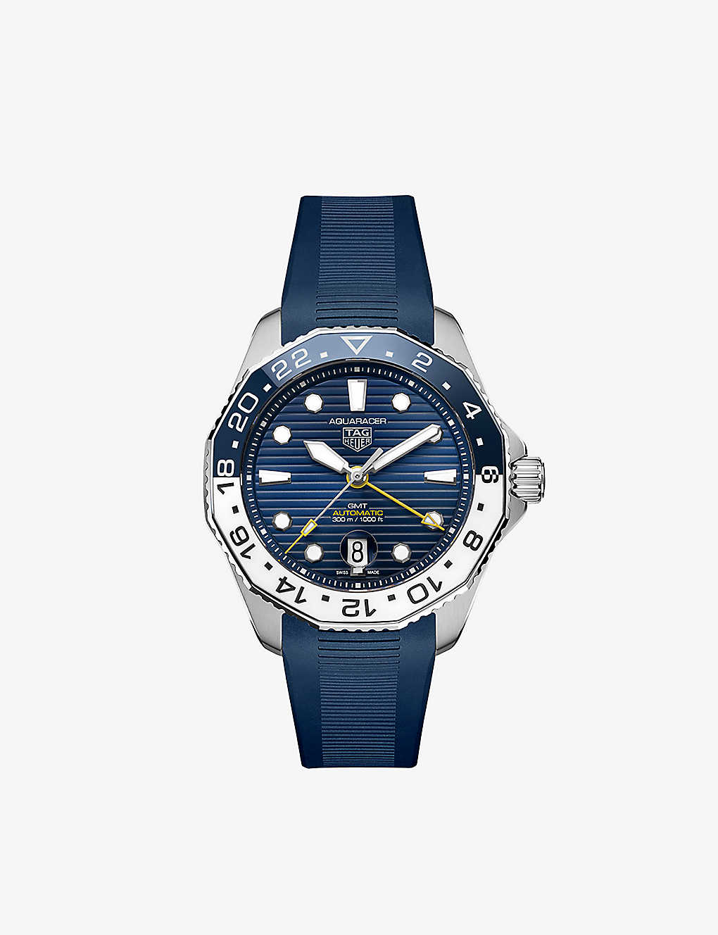Tag Heuer Wbp2010.ft6198 Aquaracer Stainless Steel And Rubber Automatic Watch In Blue