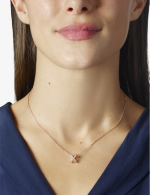 CHAUMET: Jeux de Liens 18-carat rose gold and 0.11ct diamond pendant necklace