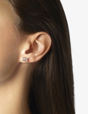 CHAUMET: Jeux de Liens 18ct rose-gold and 0.129ct brilliant-cut diamond earrings