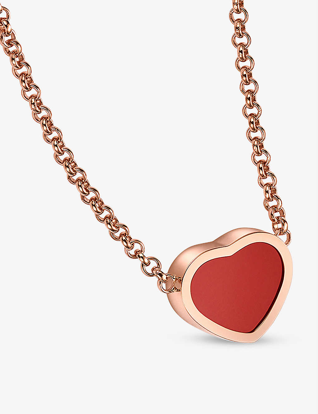 Chopard Women's My Happy Hearts 18k Rose Gold & Carnelian Pendant Necklace