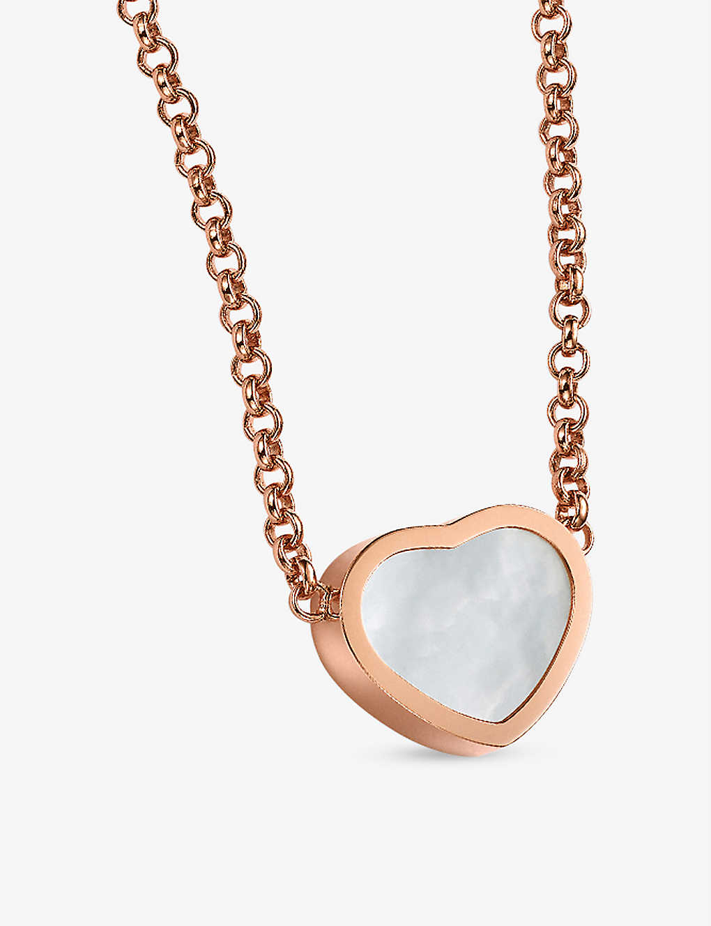 Chopard Happy Hearts 18ct Rose-gold And Mother-of-pearl Pendant Necklace In Rose Gold