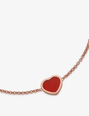 Chopard My Happy Hearts 18ct Rose-gold And Carnelian Bracelet In Rose Gold