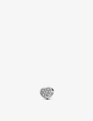 Chopard My Happy Hearts 18ct White-gold And 0.12ct Brilliant-cut Diamond Single Stud Earring In White Gold