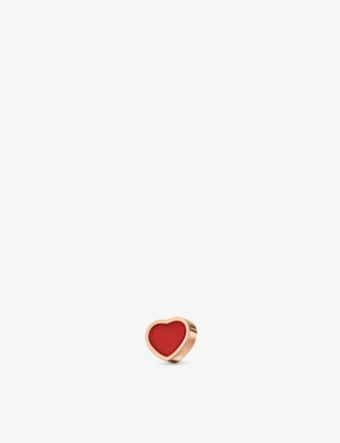 Chopard My Happy Hearts 18ct Rose-gold And Carnelian Single Stud Earring In Rose Gold