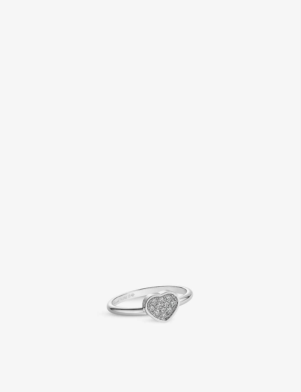 Chopard My Happy Hearts 18ct White-gold And 0.11ct Brilliant-cut Diamond Ring In White Gold