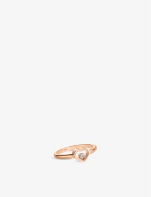 Chopard My Happy Hearts 18ct Rose-gold And 0.05ct Brilliant-cut Diamond Ring In Rose Gold