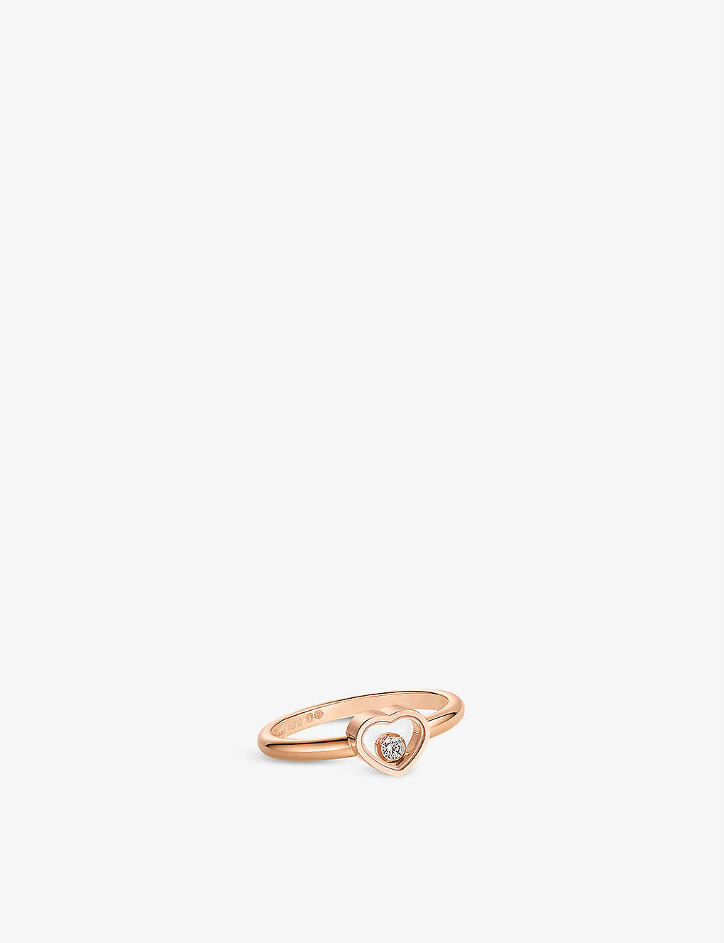 Chopard My Happy Hearts 18ct Rose-gold And 0.05ct Brilliant-cut Diamond Ring In Rose Gold