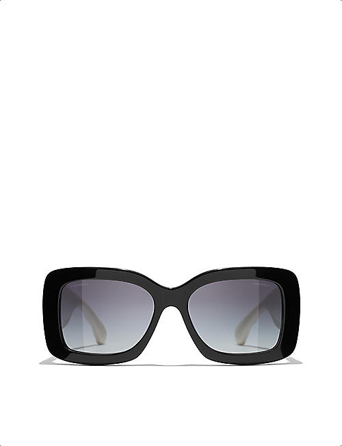 chanel sunglasses black and white