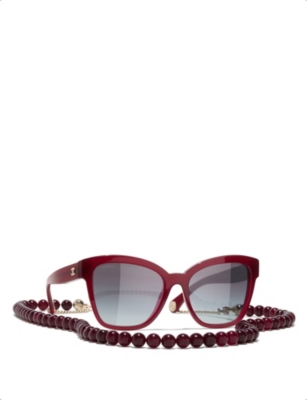 Pre-owned Chanel Womens Red Square Sunglasses