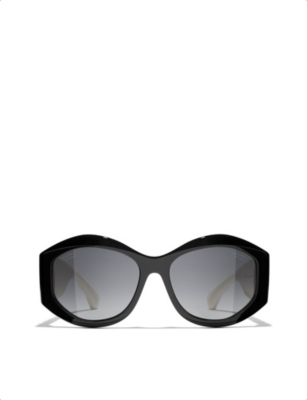 Chanel Womens Oval Sunglasses