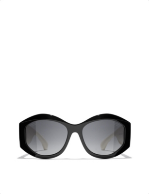 Chanel store sunglasses oval