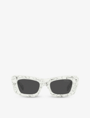 Prada Eyewear marble-print square-frame Tinted Sunglasses - Farfetch