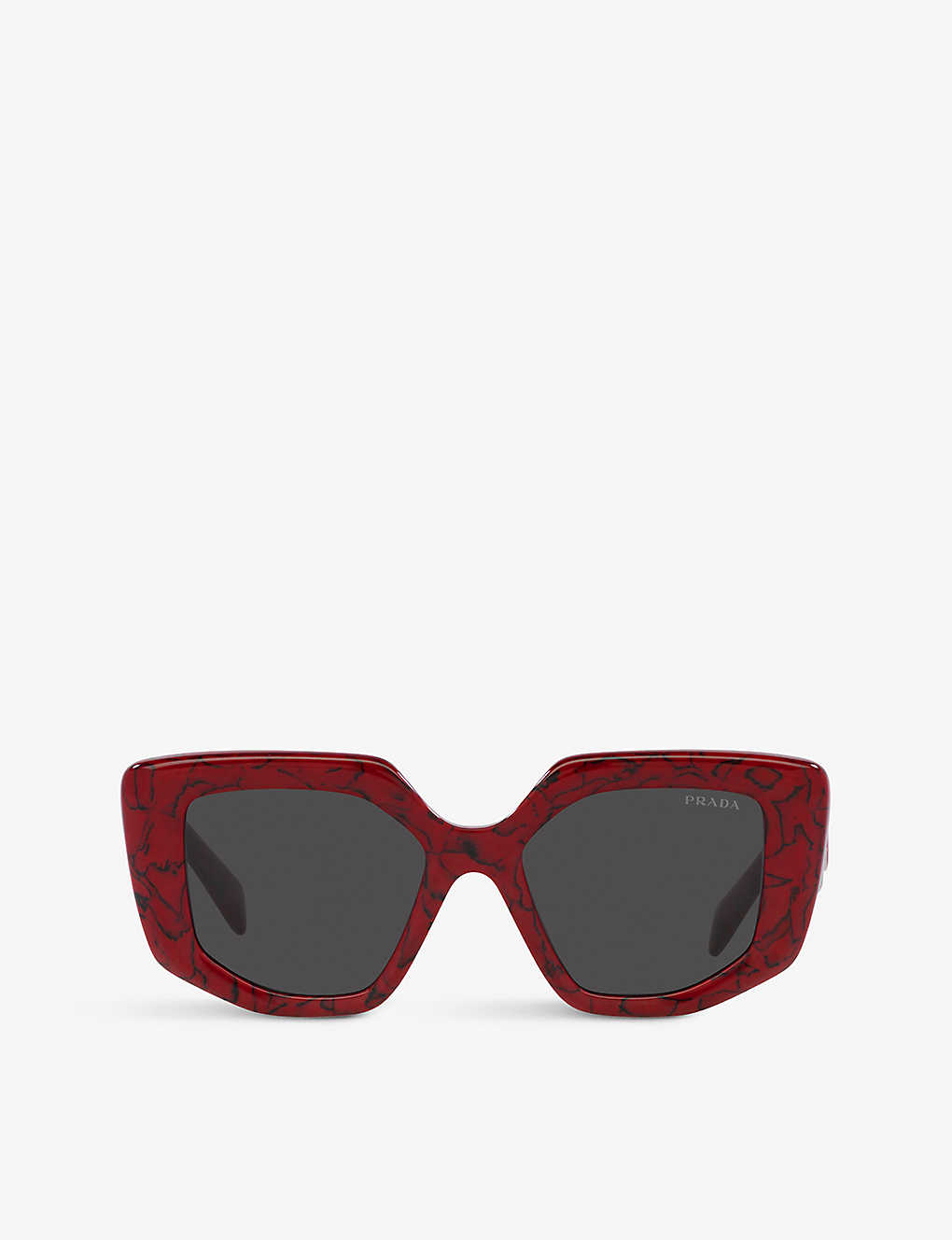 Shop Prada Women's Grey Pr 14zs Square-frame Acetate Sunglasses