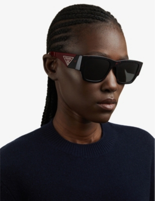 PRADA: PR 10ZS pillow-frame acetate sunglasses