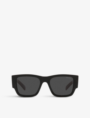Prada Womens Black Pr 10zs Pillow-frame Acetate Sunglasses