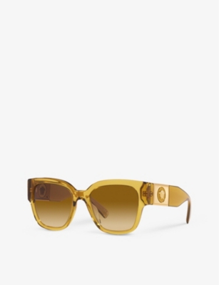 Versace Womens Yellow Ve4437u Pillow-frame Acetate Sunglasses In Yellow