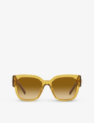 Versace Womens Yellow Ve4437u Pillow-frame Acetate Sunglasses