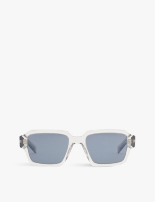 PRADA: PR 02ZS transparent square-frame acetate sunglasses