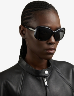Prada Logo-arm Detail Sunglasses In Black
