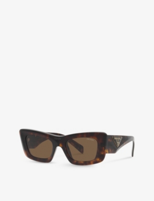 Prada Pr 13zs 2au06b Cat Eye Sunglasses In Brown