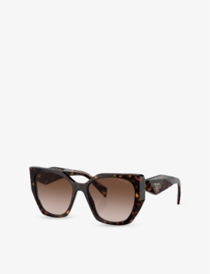 PRADA WOMENS BROWN PR 19ZS TORTOISESHELL-PATTERN ACETATE SUNGLASSES 