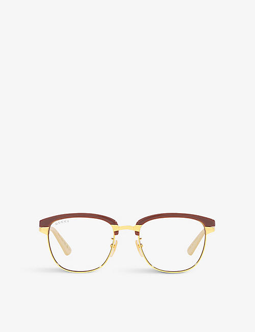 GUCCI: GG1132S rectangular-frame metal optical glasses