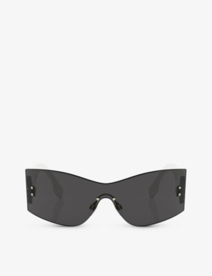 BURBERRY: BE3137 Bella rectangle-frame metal sunglasses