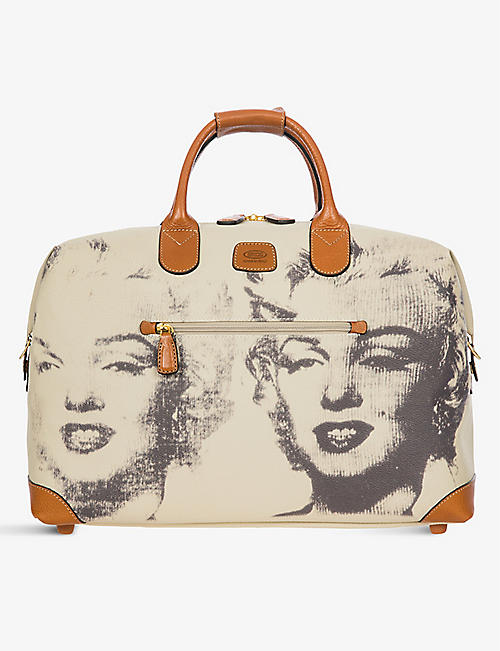 BRICS：Bric's x Andy Warhol 图案印花人造革和皮革手提旅行袋