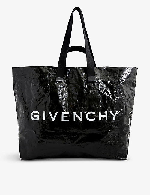 GIVENCHY: Logo-print woven shopper bag