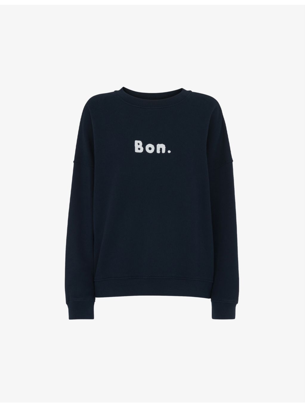 WHISTLES - Bon embroidered-slogan relaxed-fit organic-cotton jumper