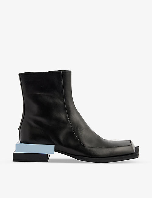 MACHINE-A: Steven Ma contrast stacked-heel leather boots