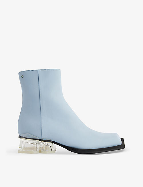 MACHINE-A: Steven Ma clear stacked-heel leather boots
