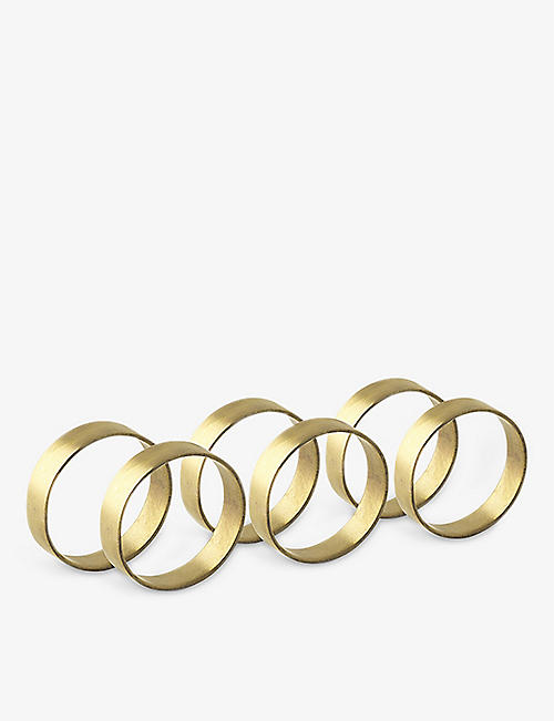 BROSTE: Ring brass napkin rings set of six