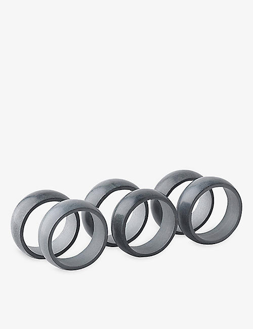 BROSTE: Kit stoneware napkin rings set of six