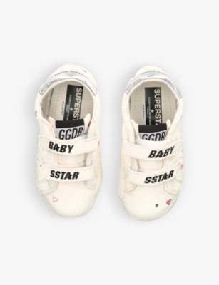 Shop Golden Goose White/oth Kids Baby Star Heart-print And Star Leather Trainers 4 Months - 2 Years