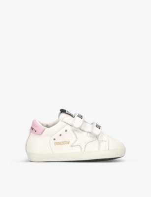 Shop Golden Goose White/oth Baby Old School Low-top Leather Trainers 6-12 Months