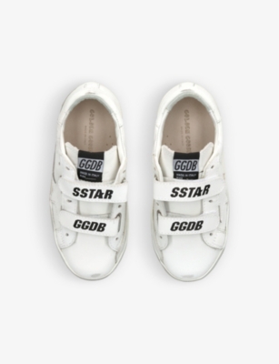 Shop Golden Goose Boys White Kids Old Skool Distressed Leather Low-top Trainers 6 Months-5 Years